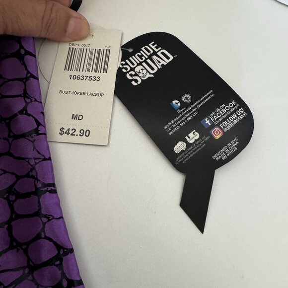 DC Comics The Joker Lace up Halter Top Medium Purple Green Corset Costume Cospla - Picture 8 of 16